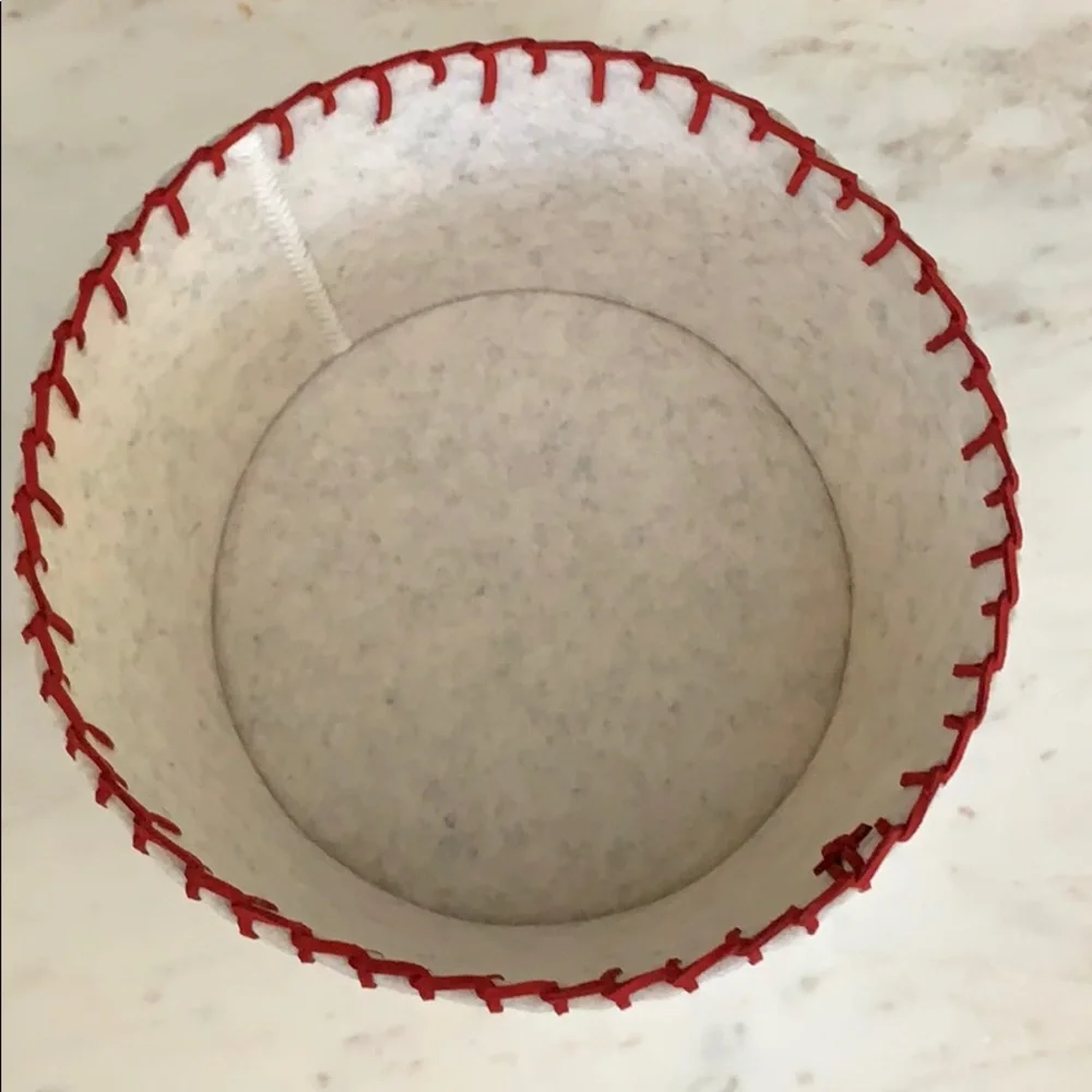 Threshold White & Red Round Storage Bin